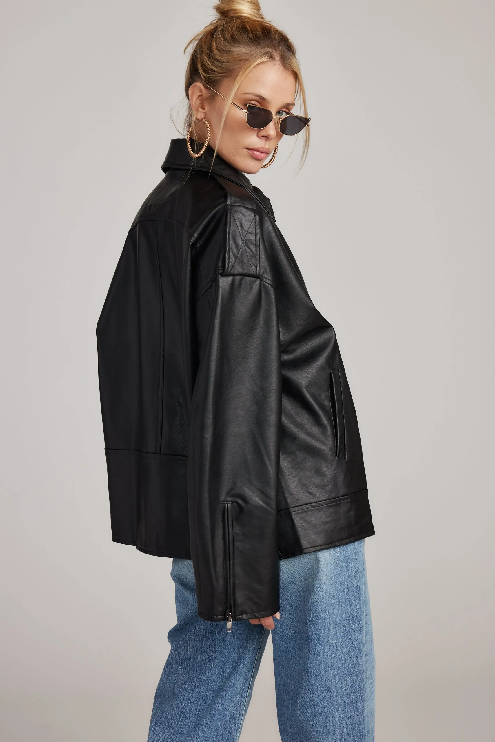 Jordan Black Faux Leather Jacket