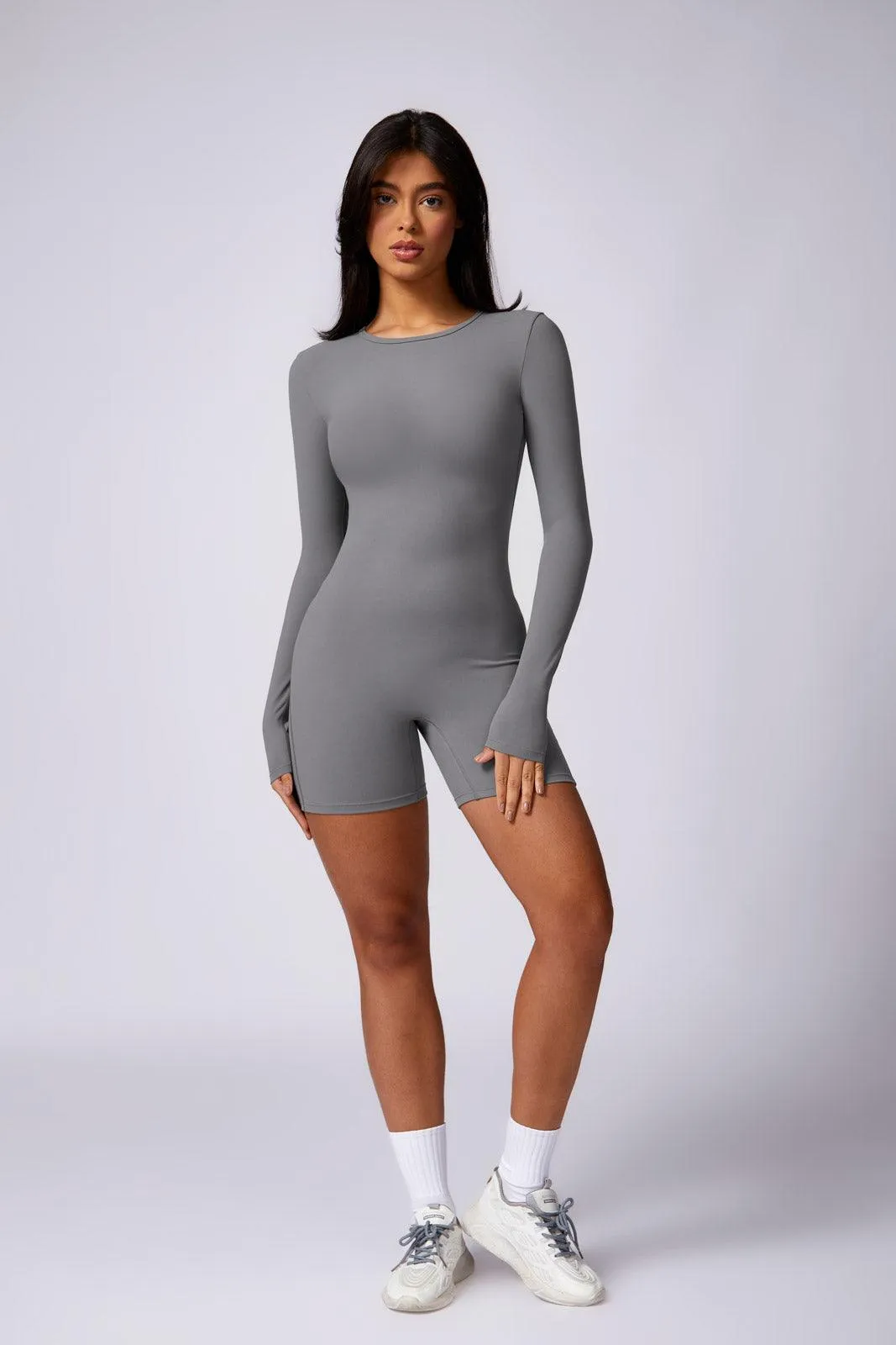 Kennedy Romper - Gray (FINAL SALE)