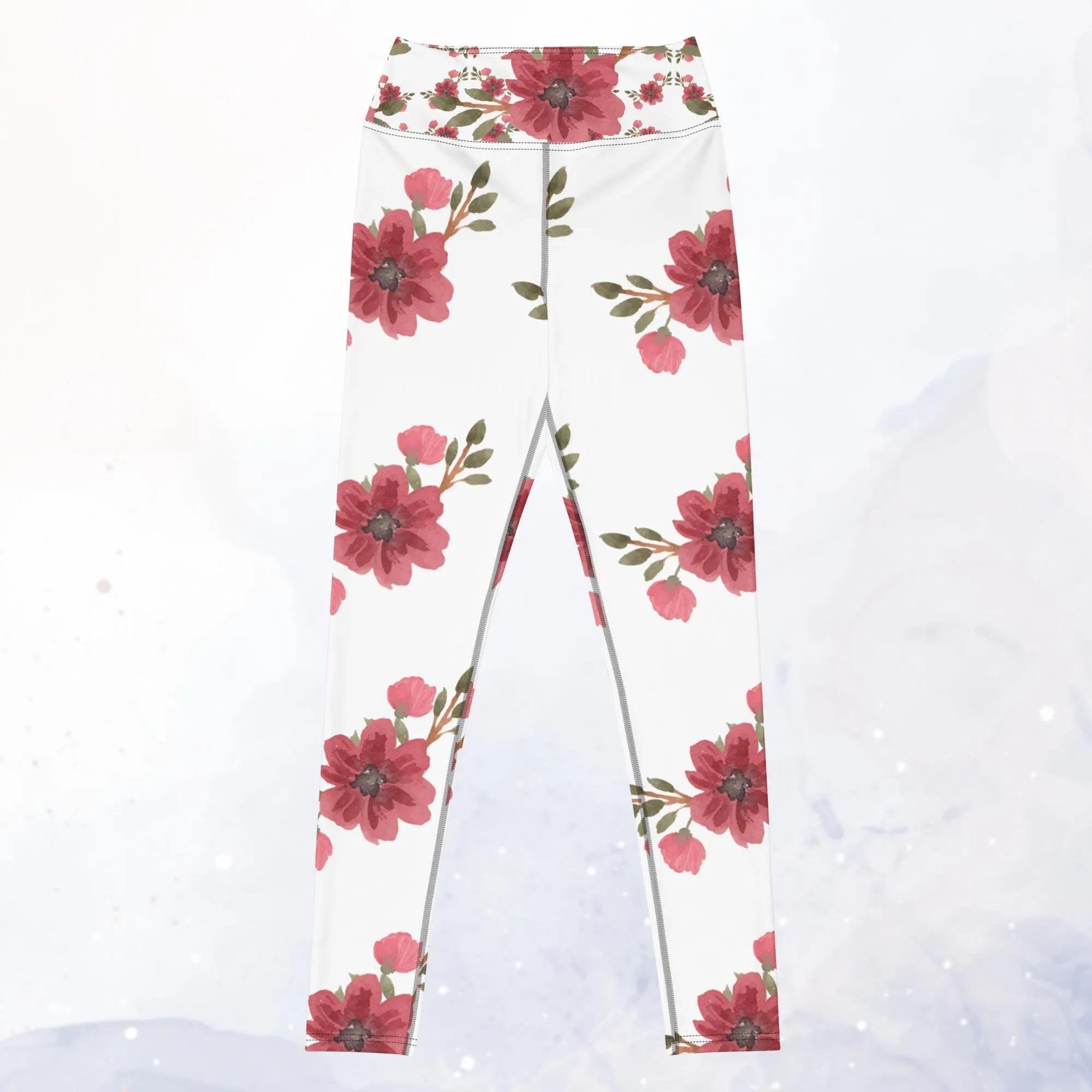 Large Pink Flower Dance Leggings