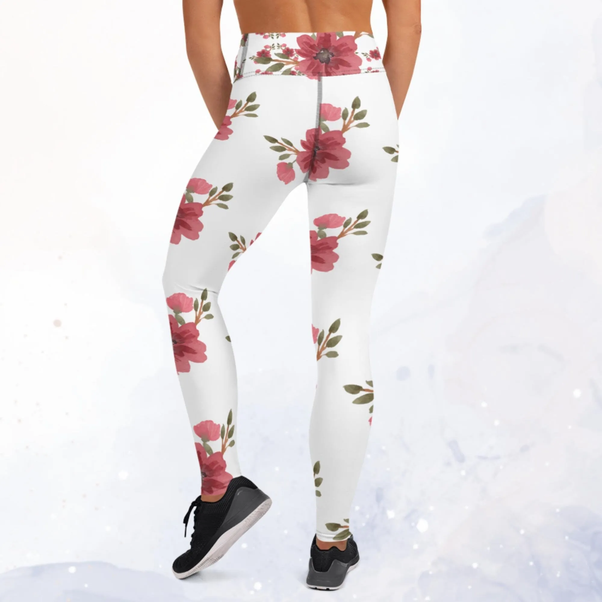 Large Pink Flower Dance Leggings