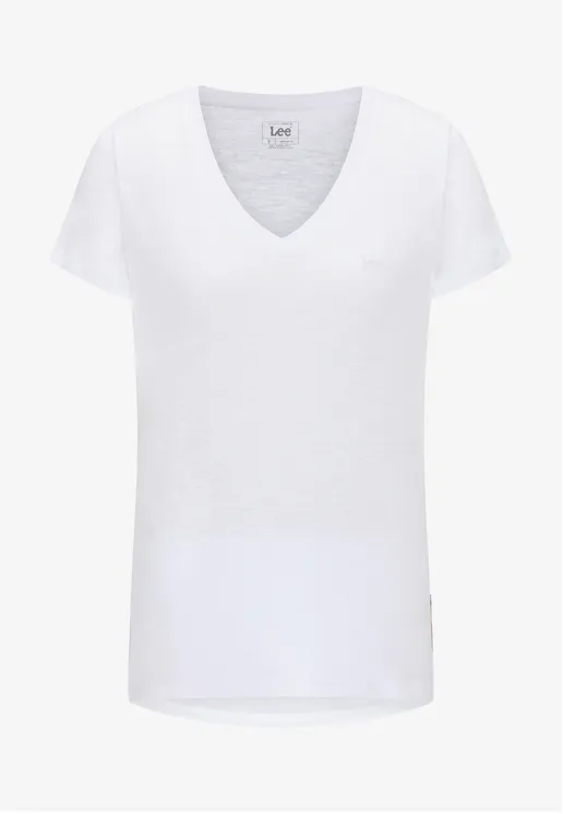 Lee T-shirt da donna con scollo a V Neck Tee L41JENLJ bright white