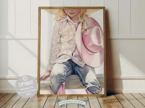 Little Cowgirl Nursery Print - 004