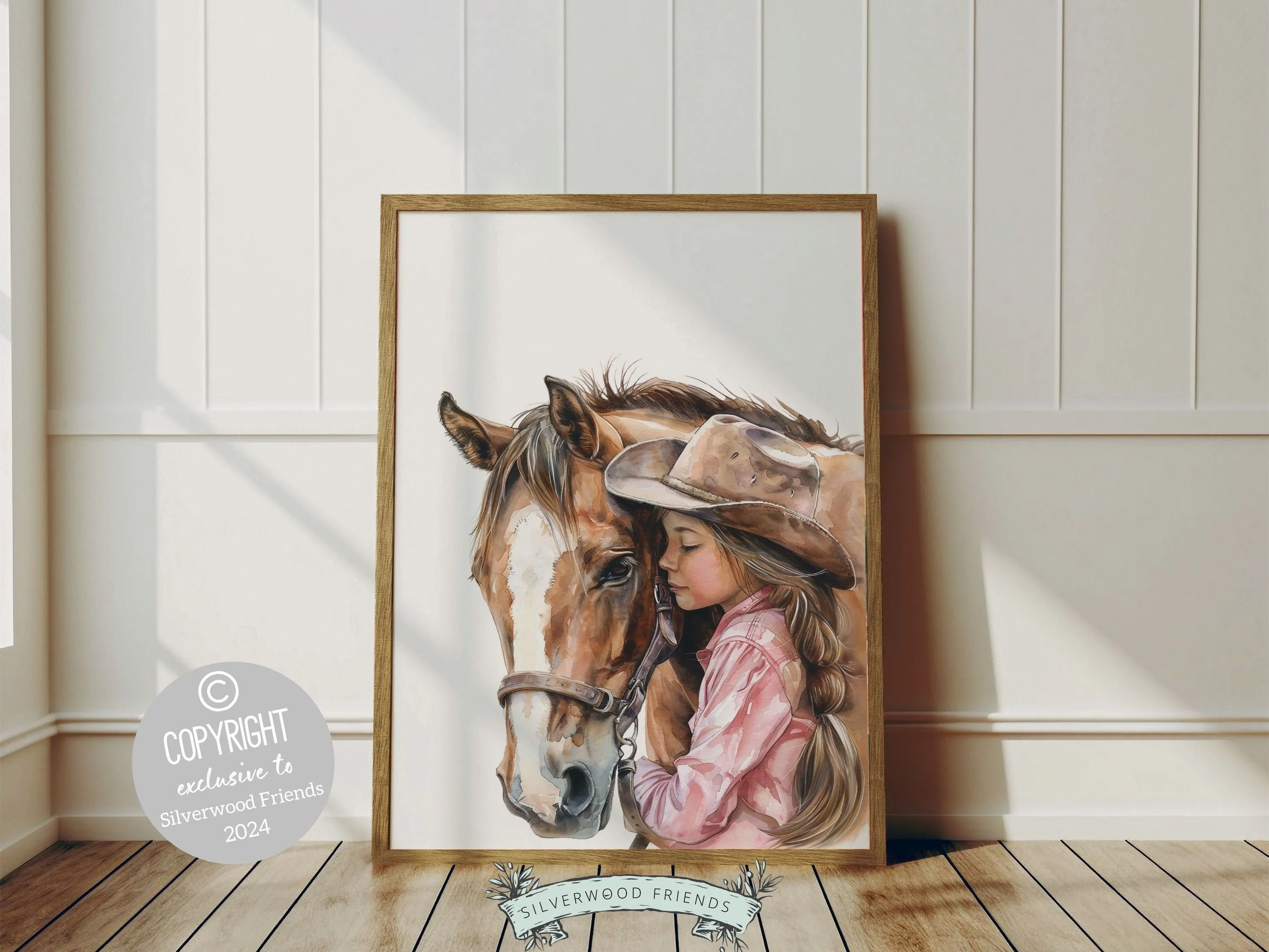 Little Girl Horse Nursery Print - 004