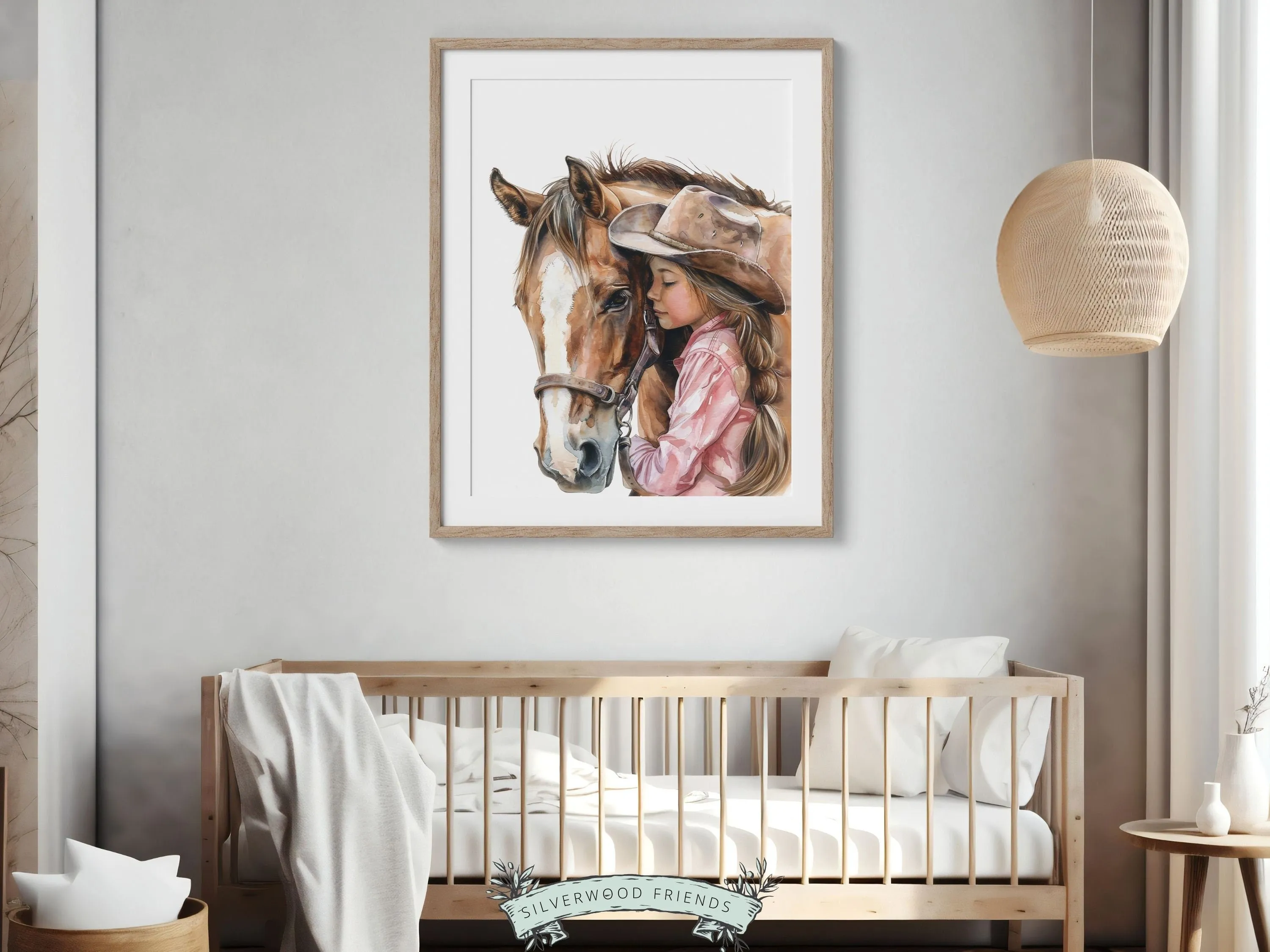 Little Girl Horse Nursery Print - 004