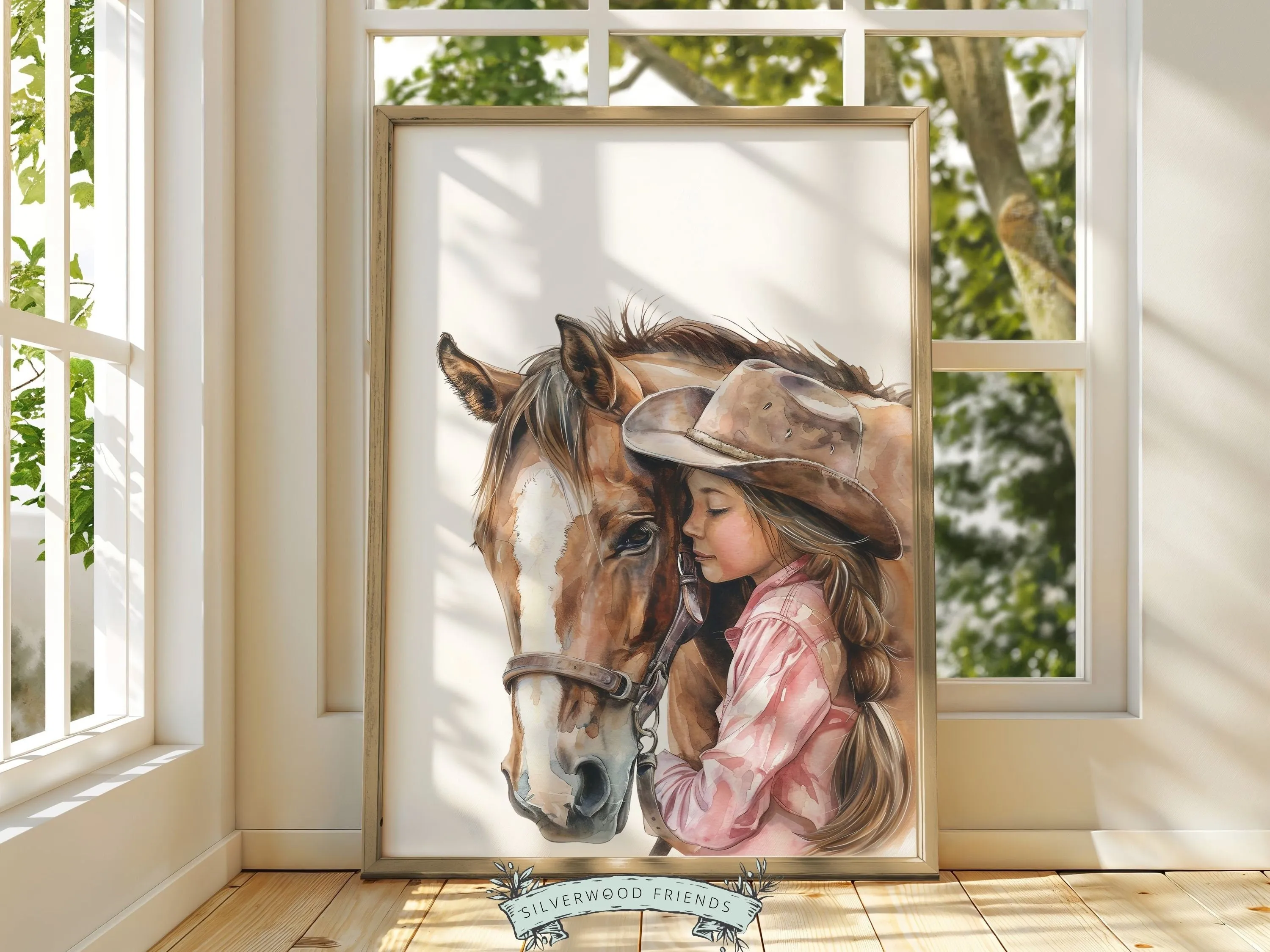 Little Girl Horse Nursery Print - 004