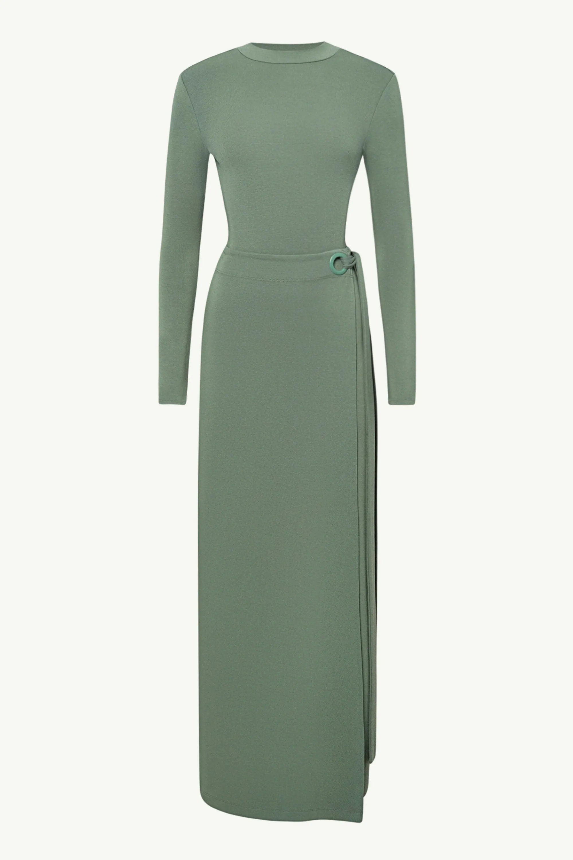 Melissa Jersey Maxi Dress with Wrap Skirt - Dark Forest