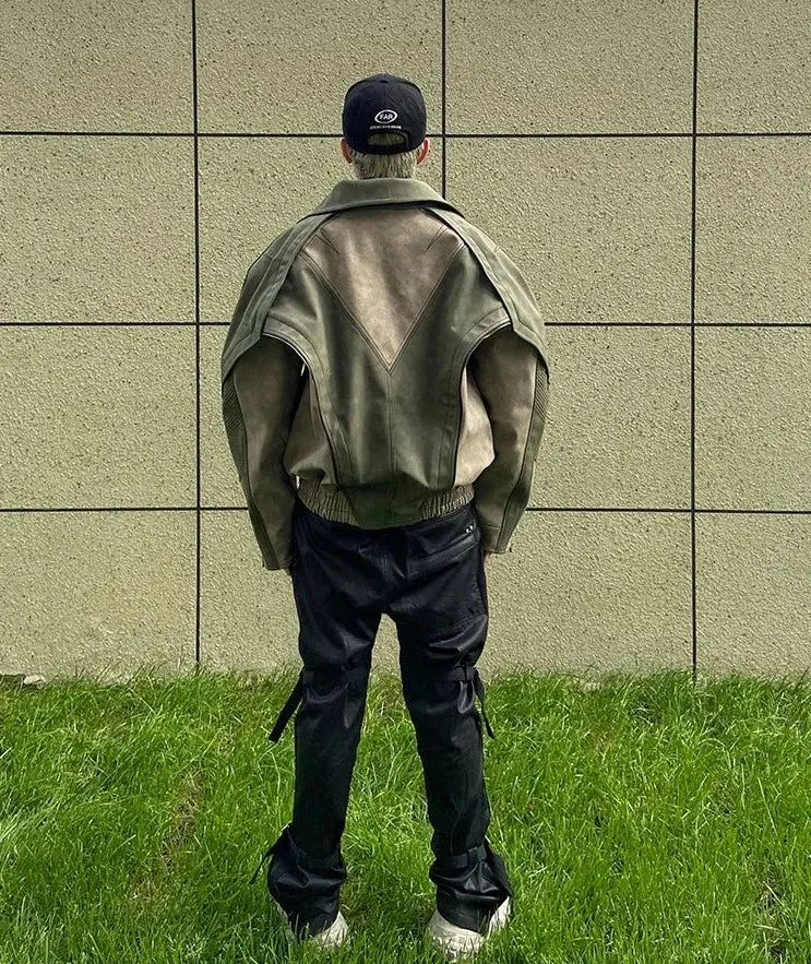 Men's High Streetwear Vintage Oversized PU Leather Jacket