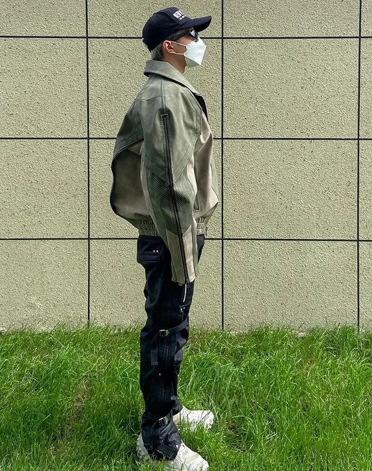 Men's High Streetwear Vintage Oversized PU Leather Jacket