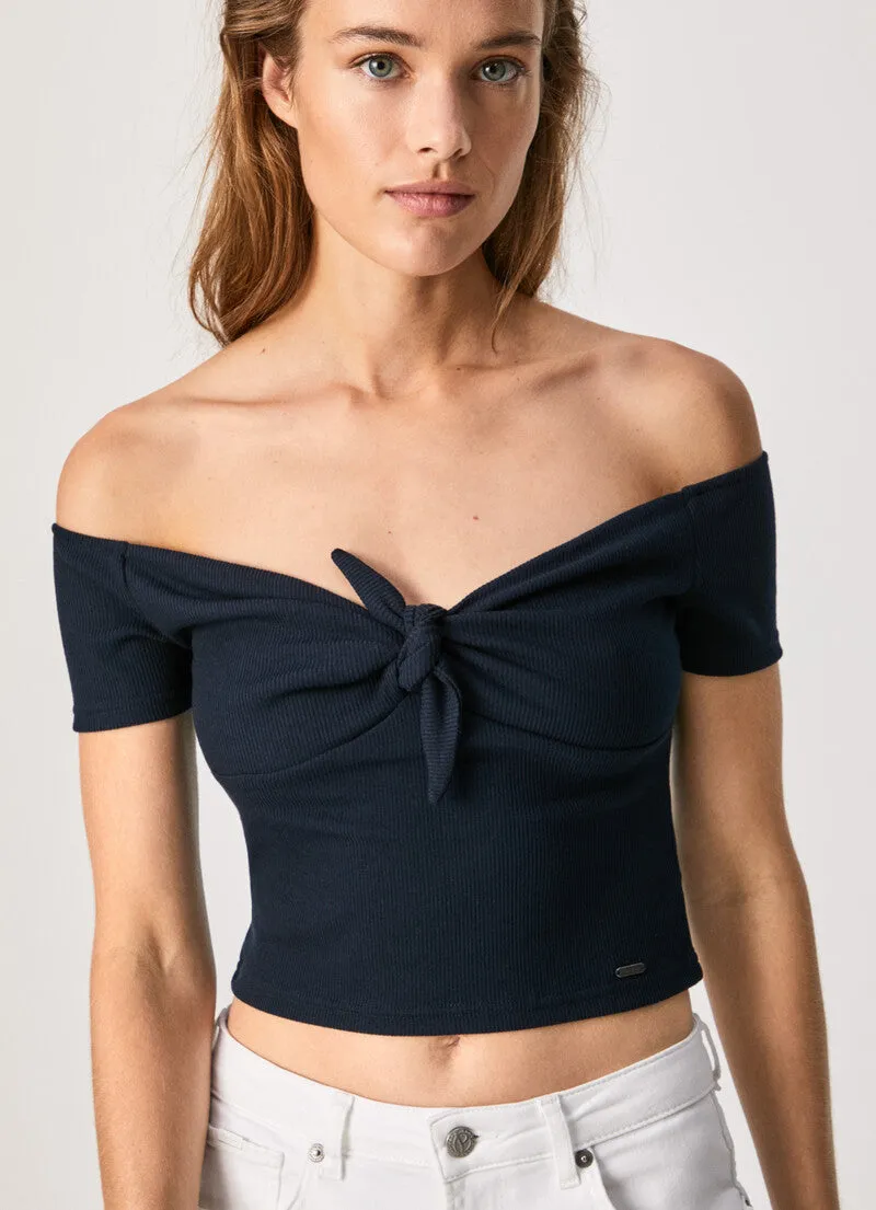 Pepe Jeans T-Shirt con nodo BETH PL505136 596 airforce blue