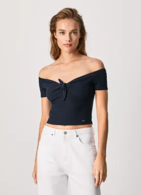 Pepe Jeans T-Shirt con nodo BETH PL505136 596 airforce blue