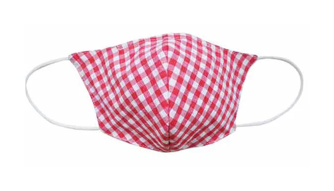 Popatu Red Checker Fabric Face Mask (Adult/Child)