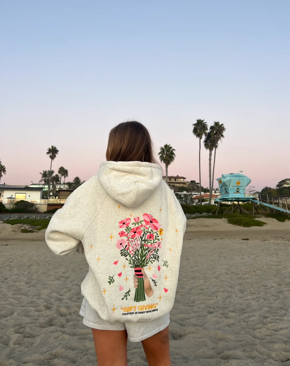 "Gift Giving" Oversized Lux Hoodie in Heather Gray