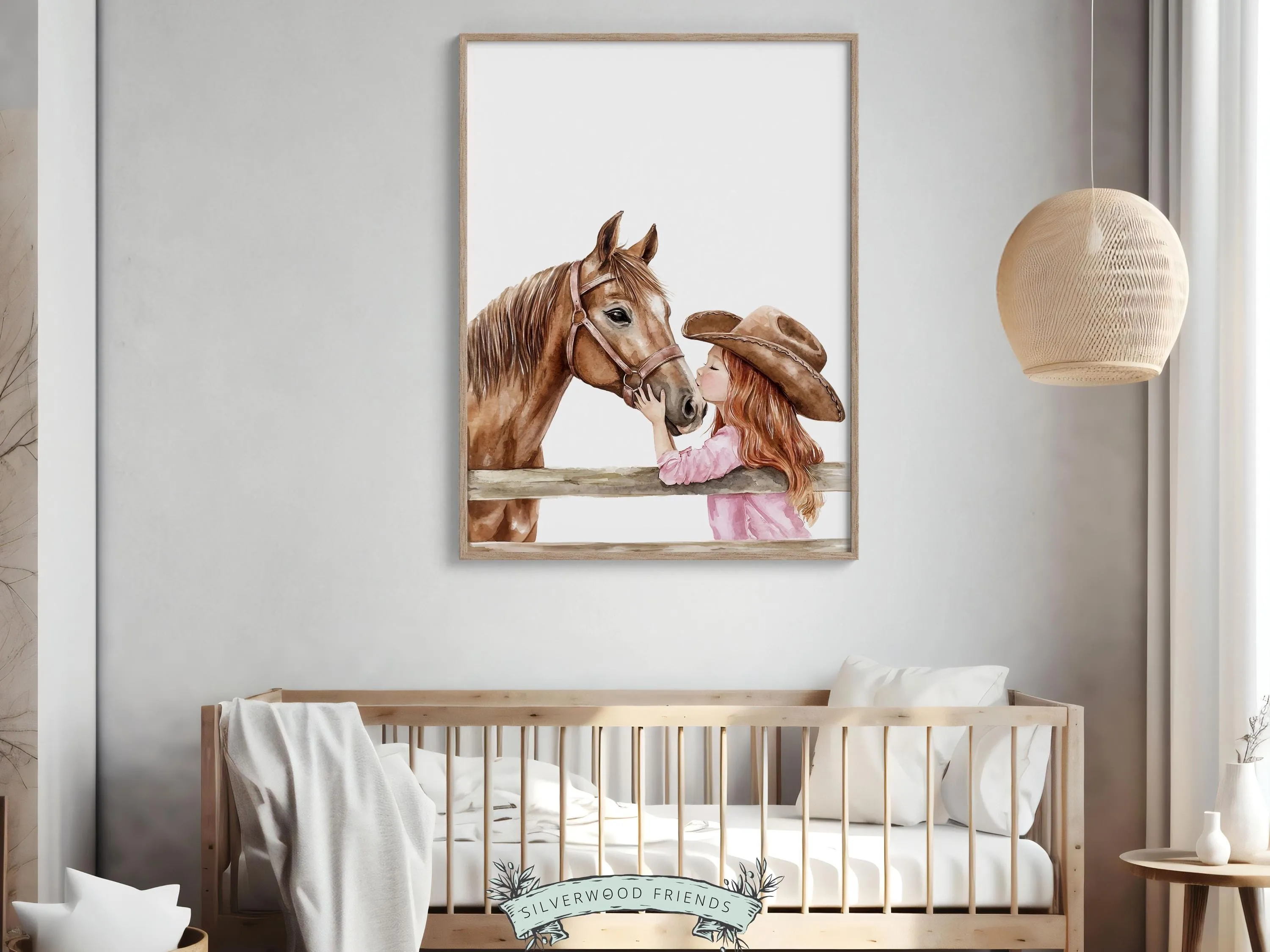 Red Hair Cowgirl Nursery Print - 003