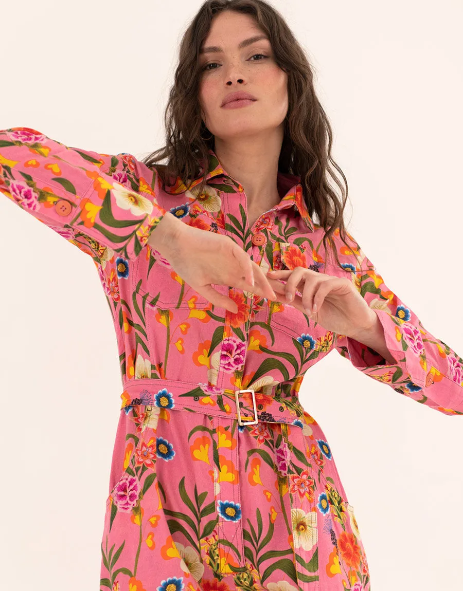 Remi Linen Jumpsuit - Vila Floral Pink