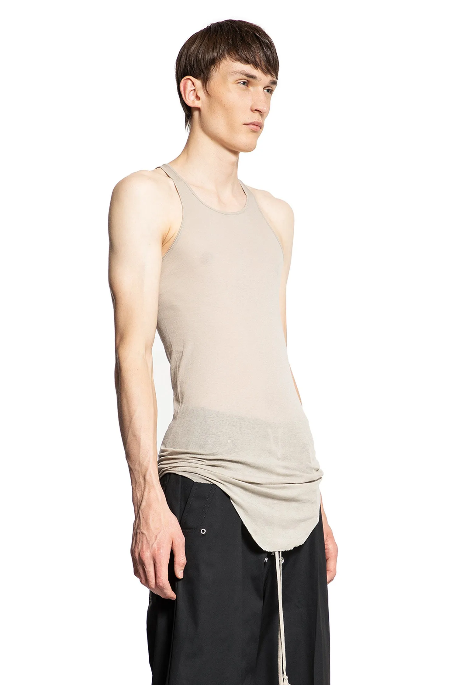 RICK OWENS MAN OFF-WHITE T-SHIRTS & TANK TOPS