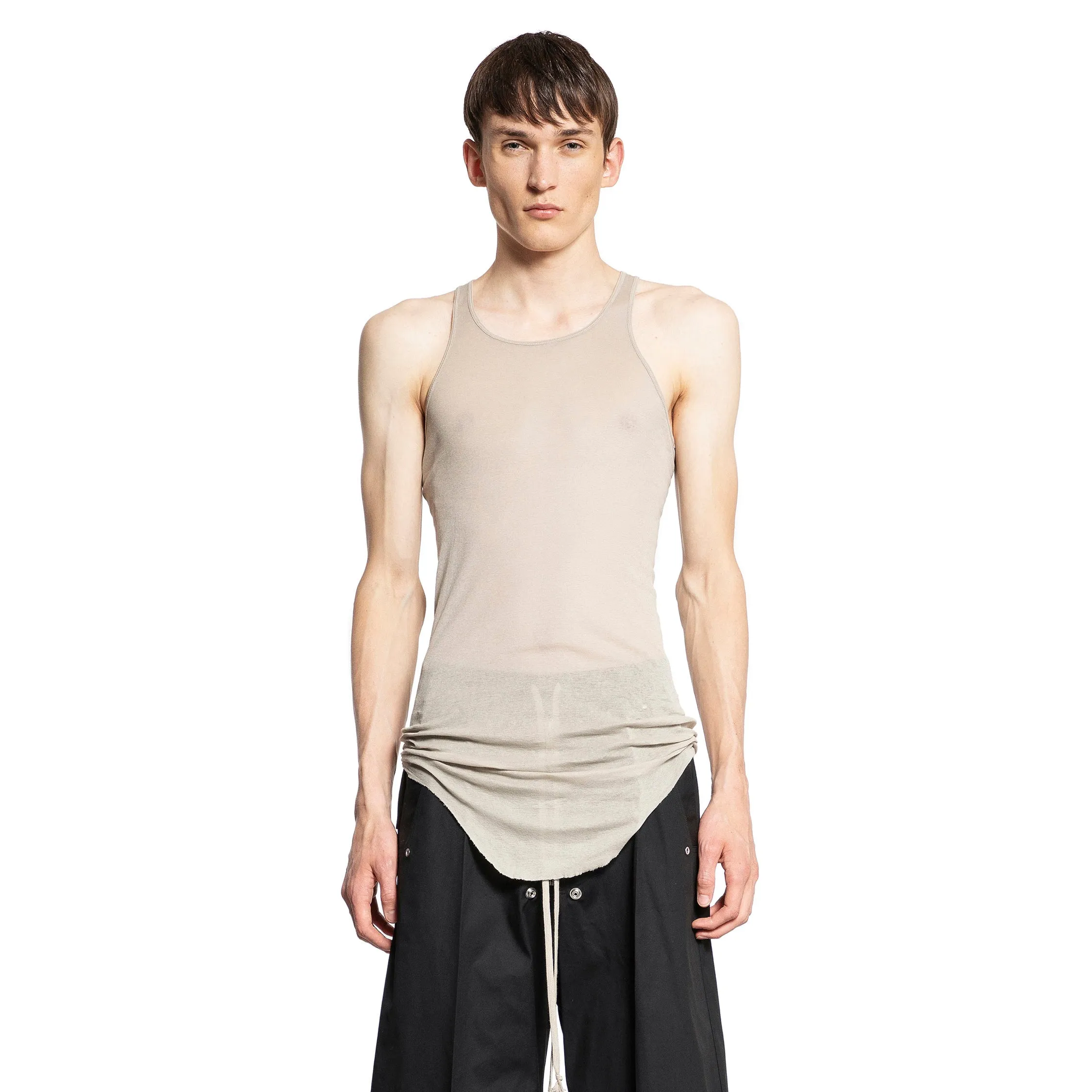RICK OWENS MAN OFF-WHITE T-SHIRTS & TANK TOPS