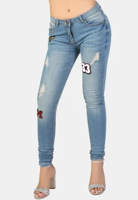 ripped jeans with patch work
