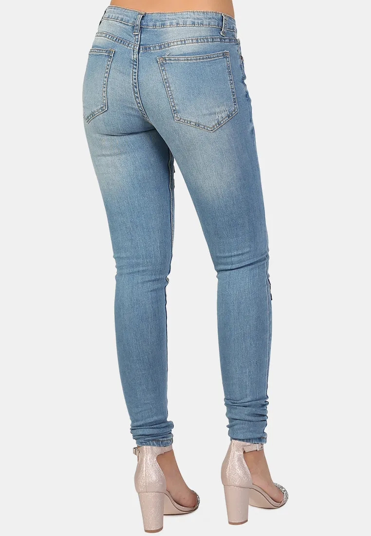ripped jeans with patch work
