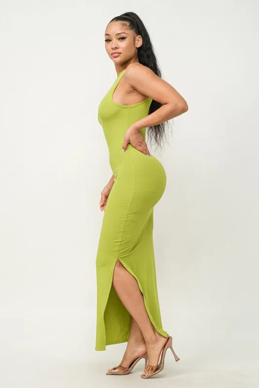 Sleeveless Side Slit Bodycon Dress
