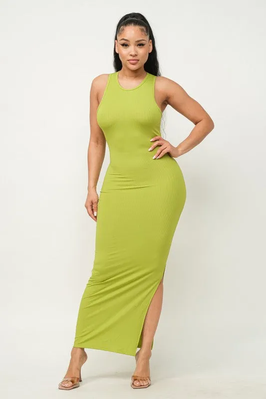 Sleeveless Side Slit Bodycon Dress