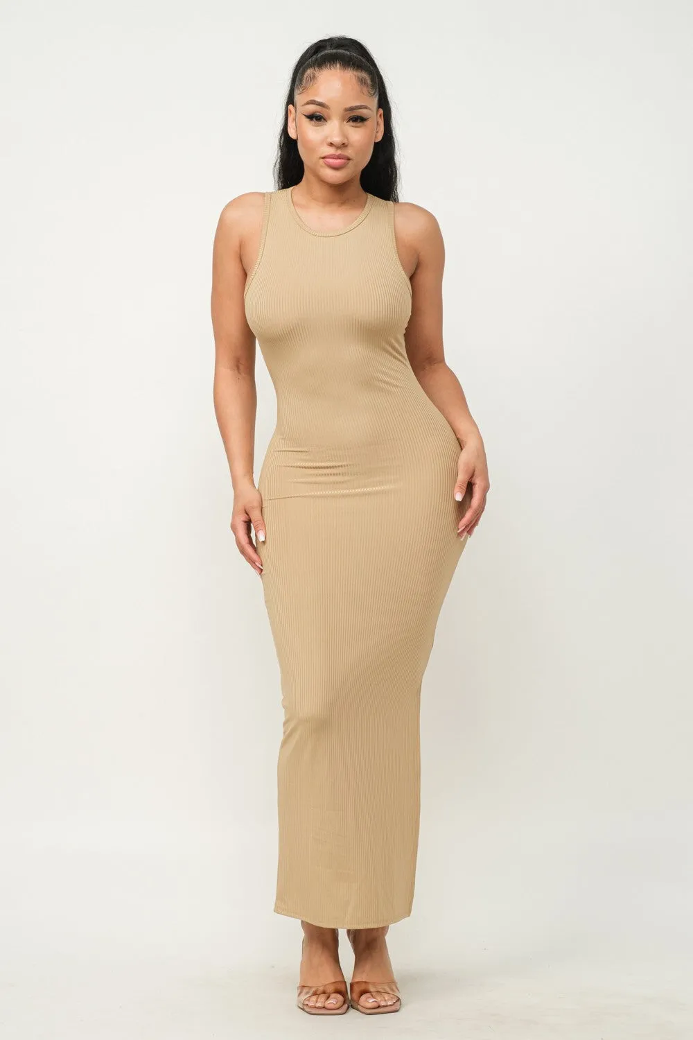 Sleeveless Side Slit Bodycon Dress