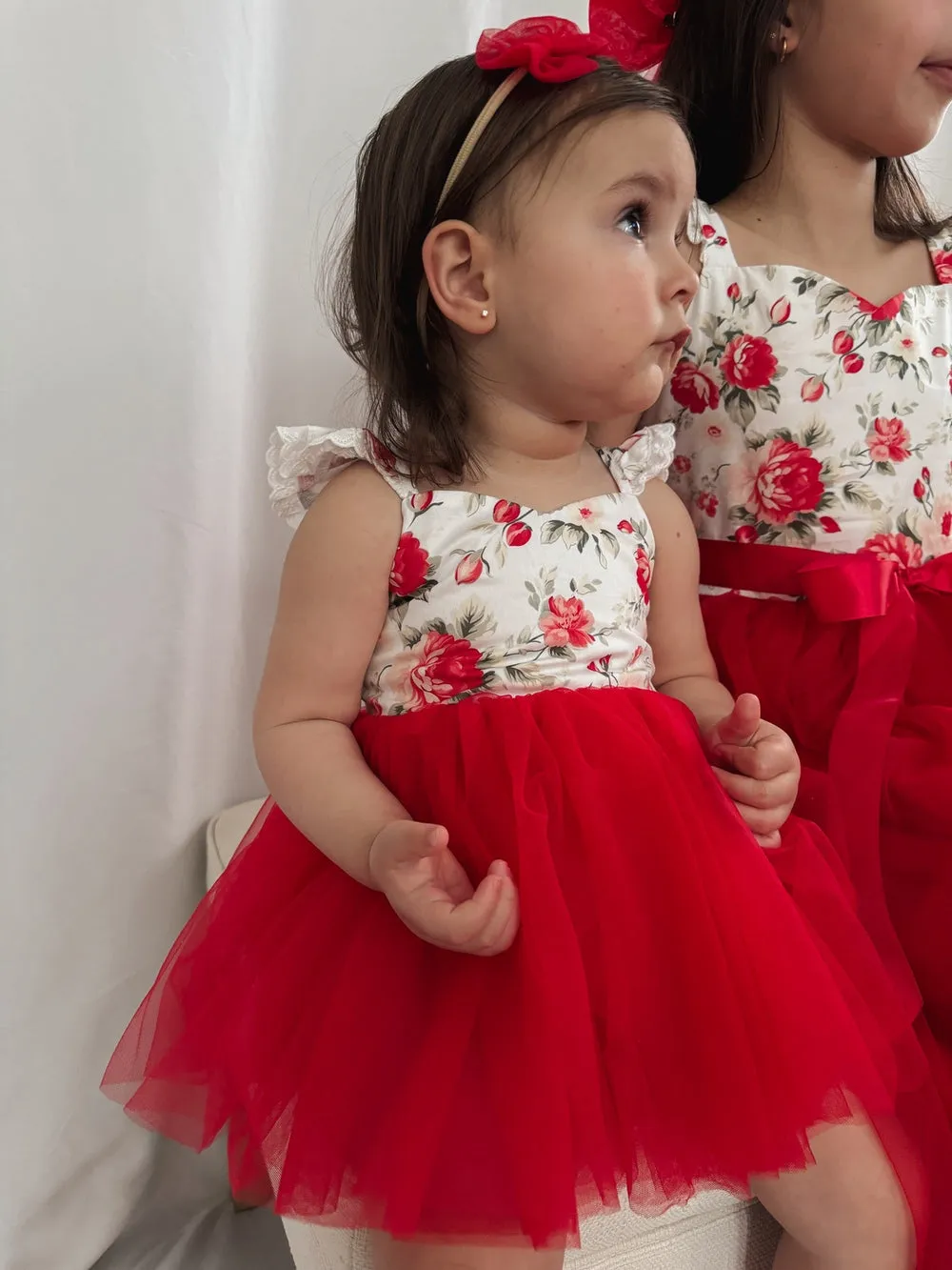 Stella Rose Baby Romper - Red