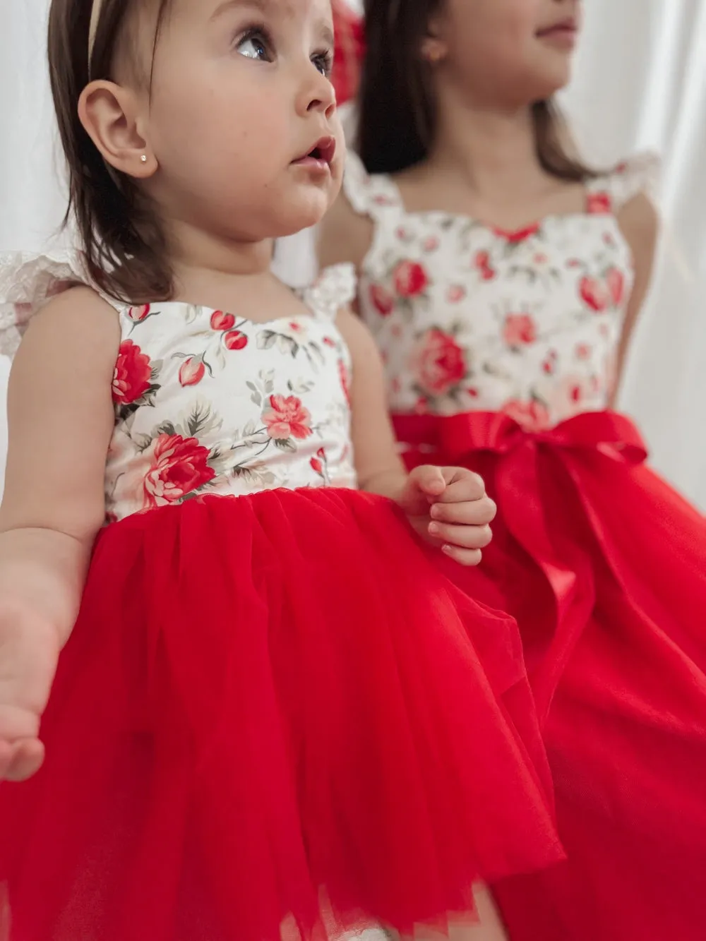 Stella Rose Baby Romper - Red