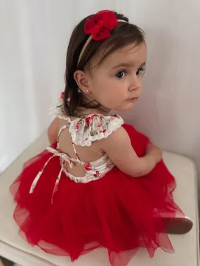 Stella Rose Baby Romper - Red