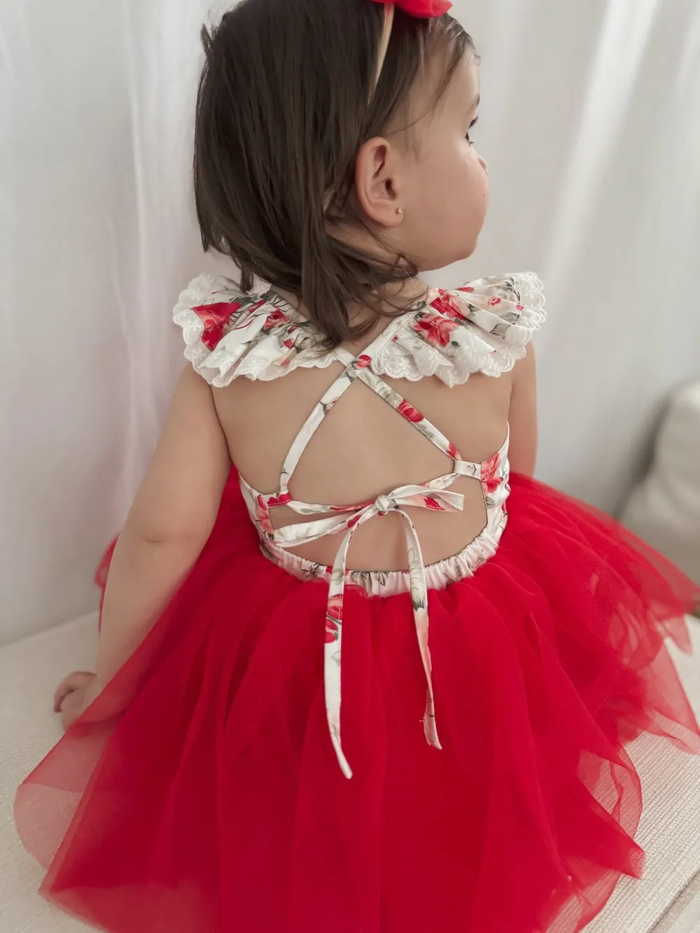Stella Rose Baby Romper - Red