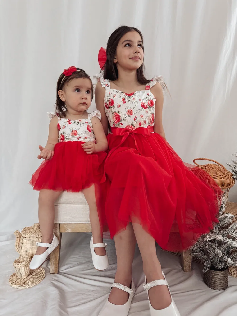 Stella Rose Baby Romper - Red