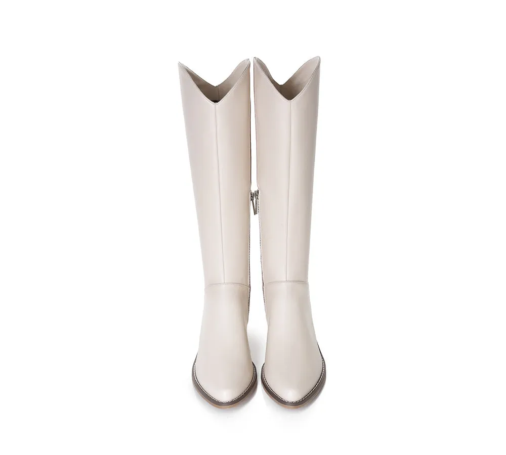 TARRAMARRA® Women Leather Zipper Block Heel Knee-high Boots Catalina