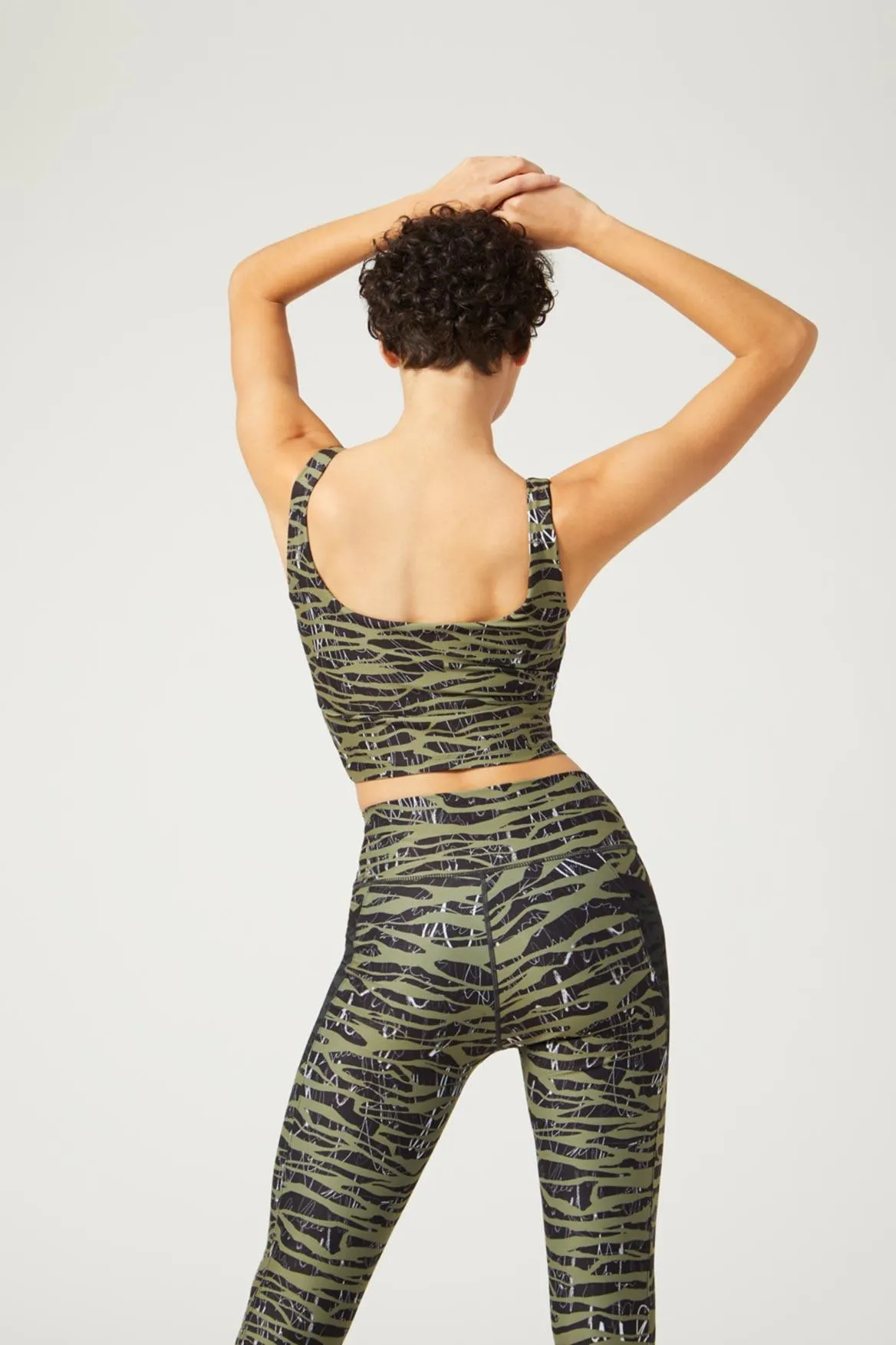 Thalia Cropped Tank Downtown Zebra Olive