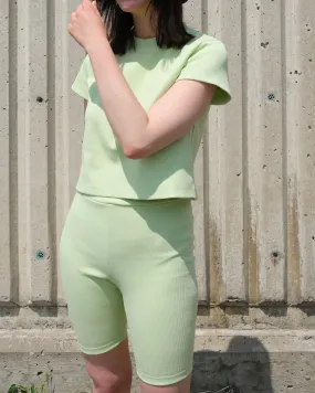 TUCK honeydew biker short - L Stain on the back