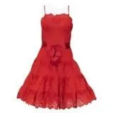 Vicky Tiel Red Lace Cocktail Dress | M