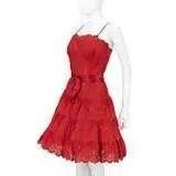 Vicky Tiel Red Lace Cocktail Dress | M