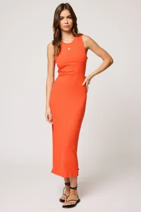 WIDE RIB HIGH NECK MAXI DRESS