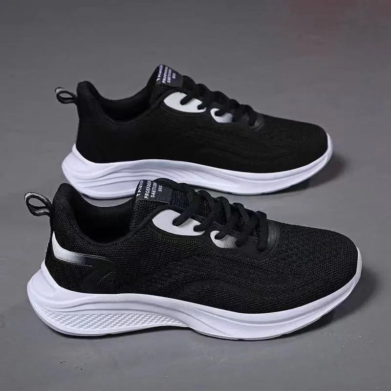 Women's Shoes Autumn New Women's Flying Woven Lightweight Breathable Shoes Wholesale Running Shoes Manufacturers Casual Sneaker Women