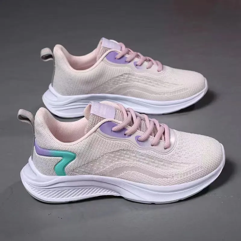 Women's Shoes Autumn New Women's Flying Woven Lightweight Breathable Shoes Wholesale Running Shoes Manufacturers Casual Sneaker Women