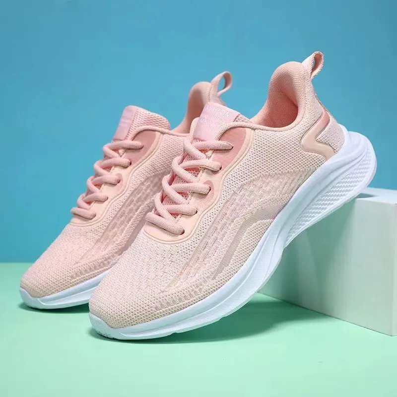 Women's Shoes Autumn New Women's Flying Woven Lightweight Breathable Shoes Wholesale Running Shoes Manufacturers Casual Sneaker Women